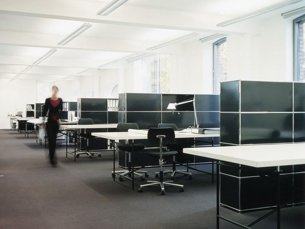 Low modular metal office storage unit | Haller Credenza As Office Storage by USM