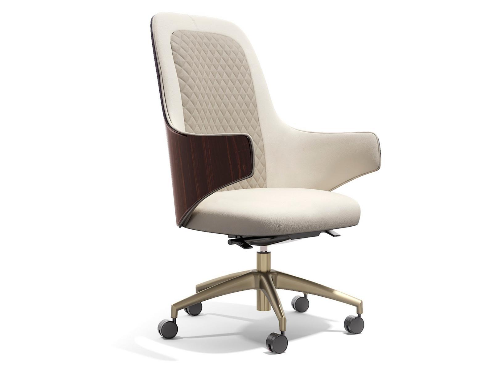 Swivel leather executive chair with 5-spoke base | Diva Office Xl by Capital Collection