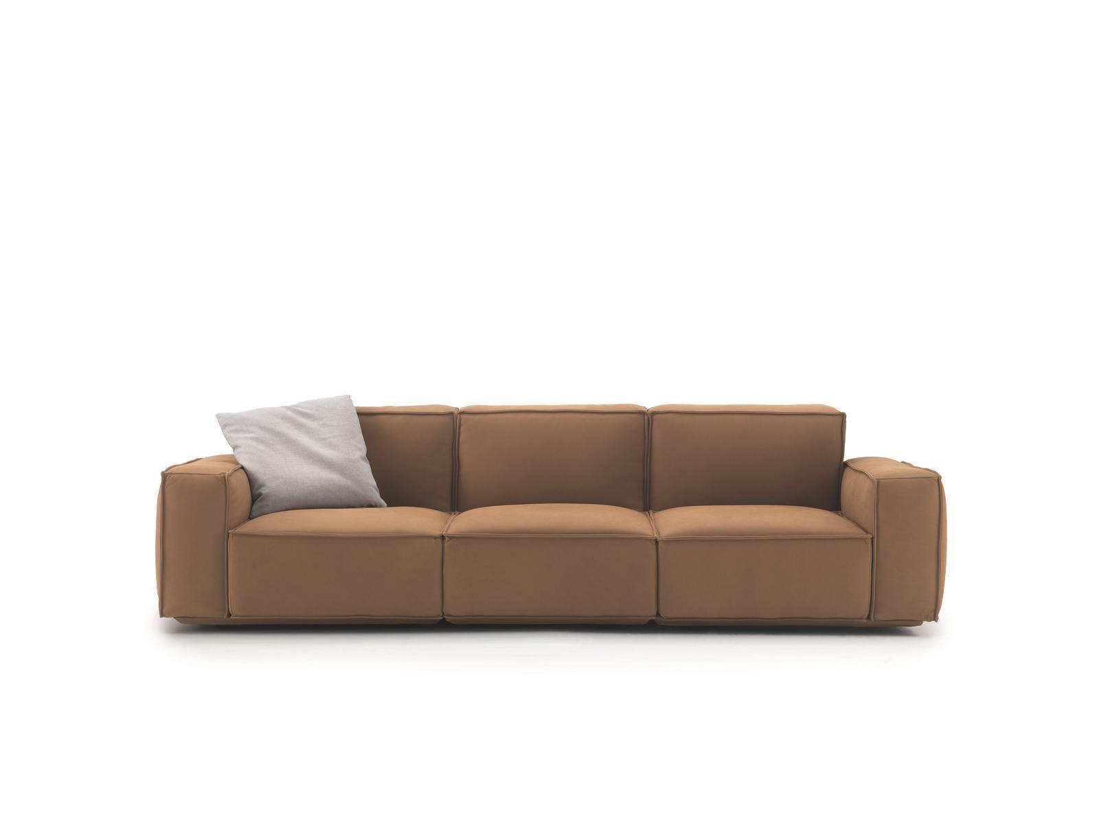 Upholstered 3 seater leather sofa | Marechiaro by Arflex