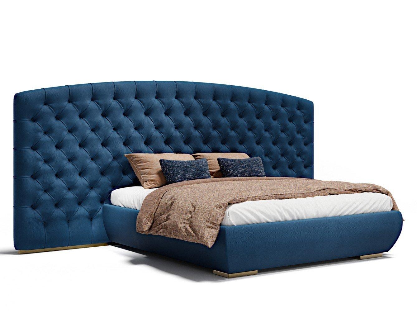 Leather king size bed with upholstered headboard | Kesy Xl by Capital Collection