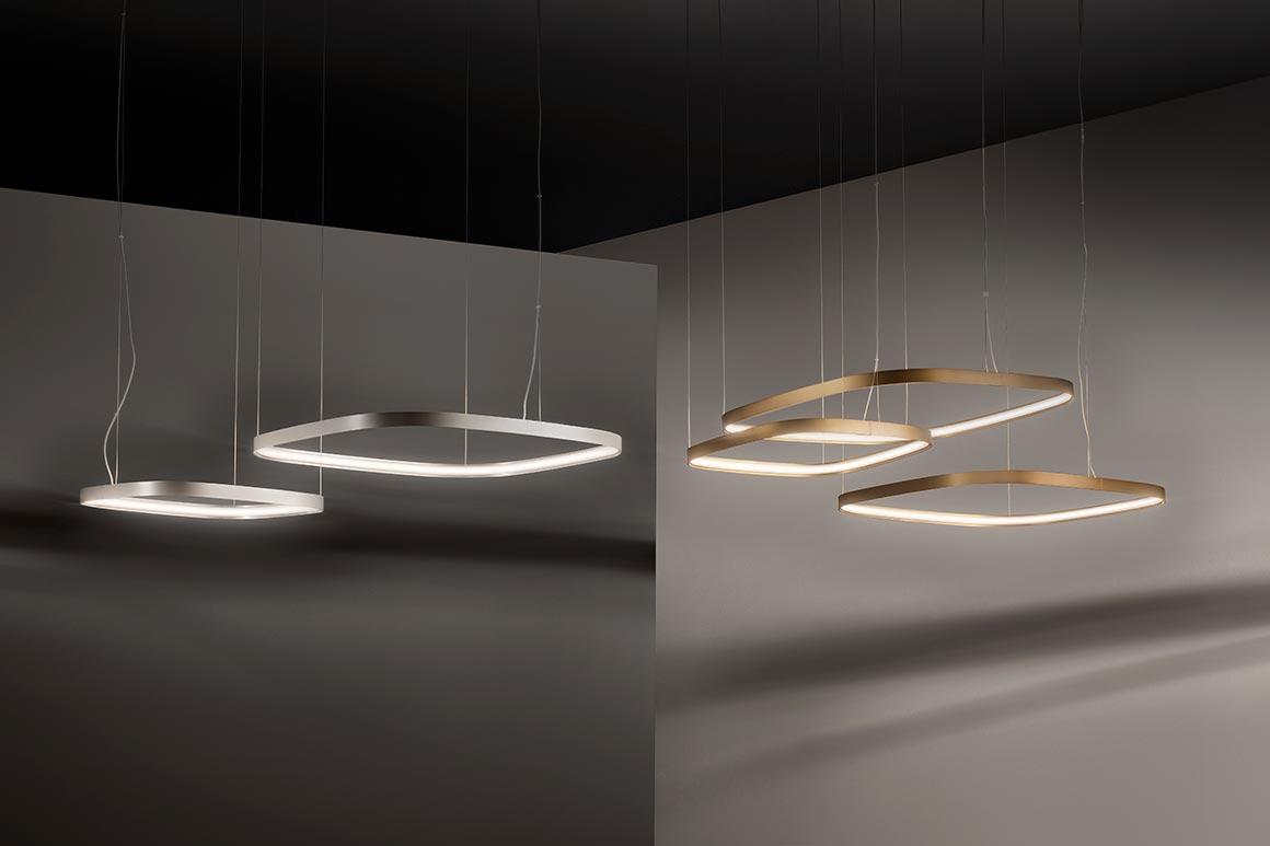 LED extruded aluminium pendant lamp | Zero Square by Panzeri