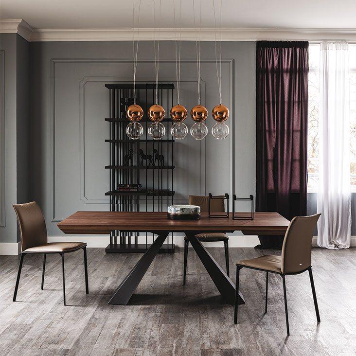 Rectangular metal table | Eliot Wood Drive by Cattelan Italia