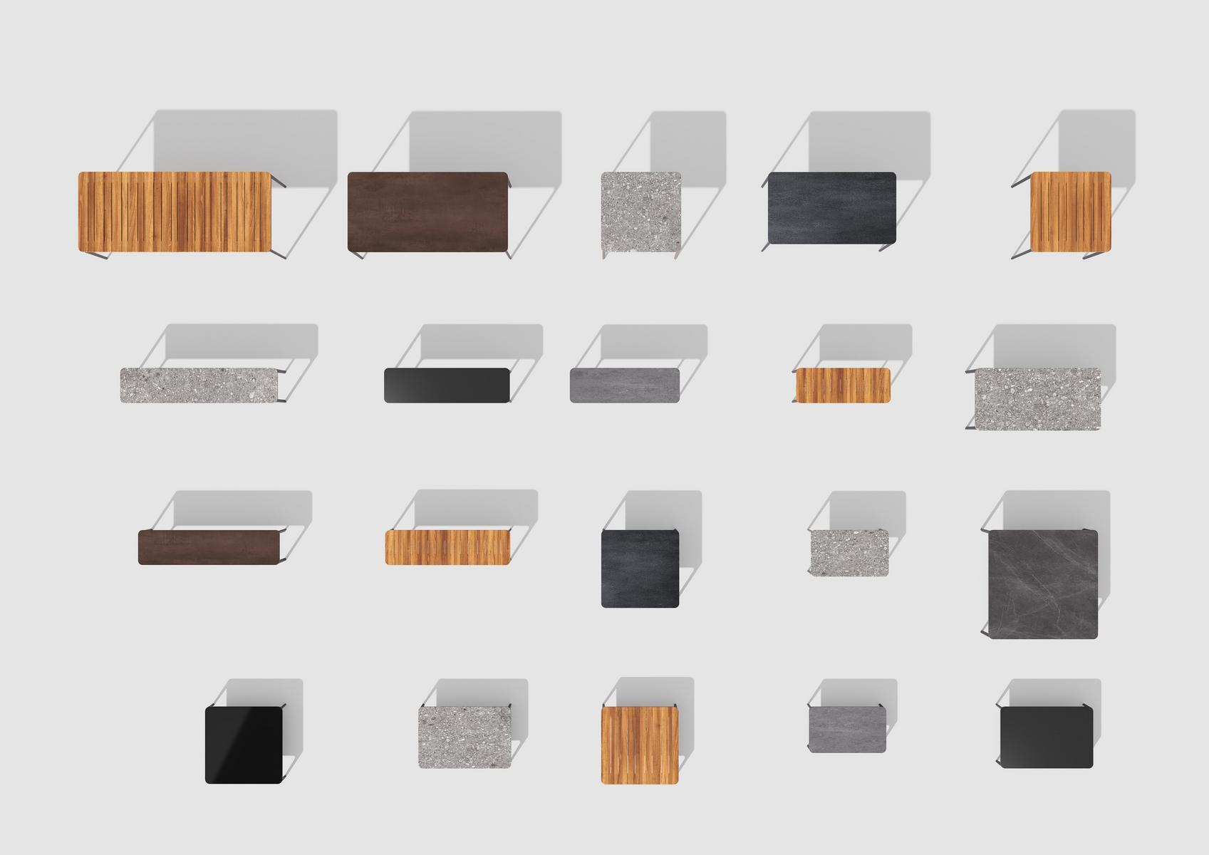 Square ceramic garden table | Slim by Sovet