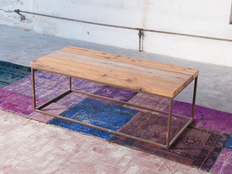 Rectangular reclaimed wood coffee table | Kotov by Domingo salotti
