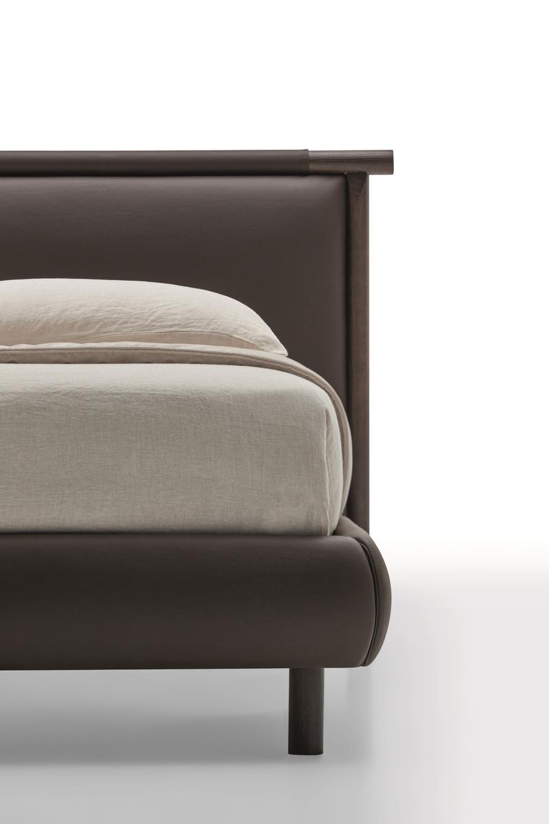 Leather bed with upholstered headboard | Nathan by Ditre Italia