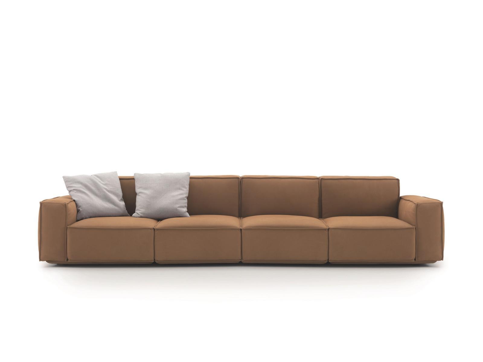 Upholstered 3 seater leather sofa | Marechiaro by Arflex