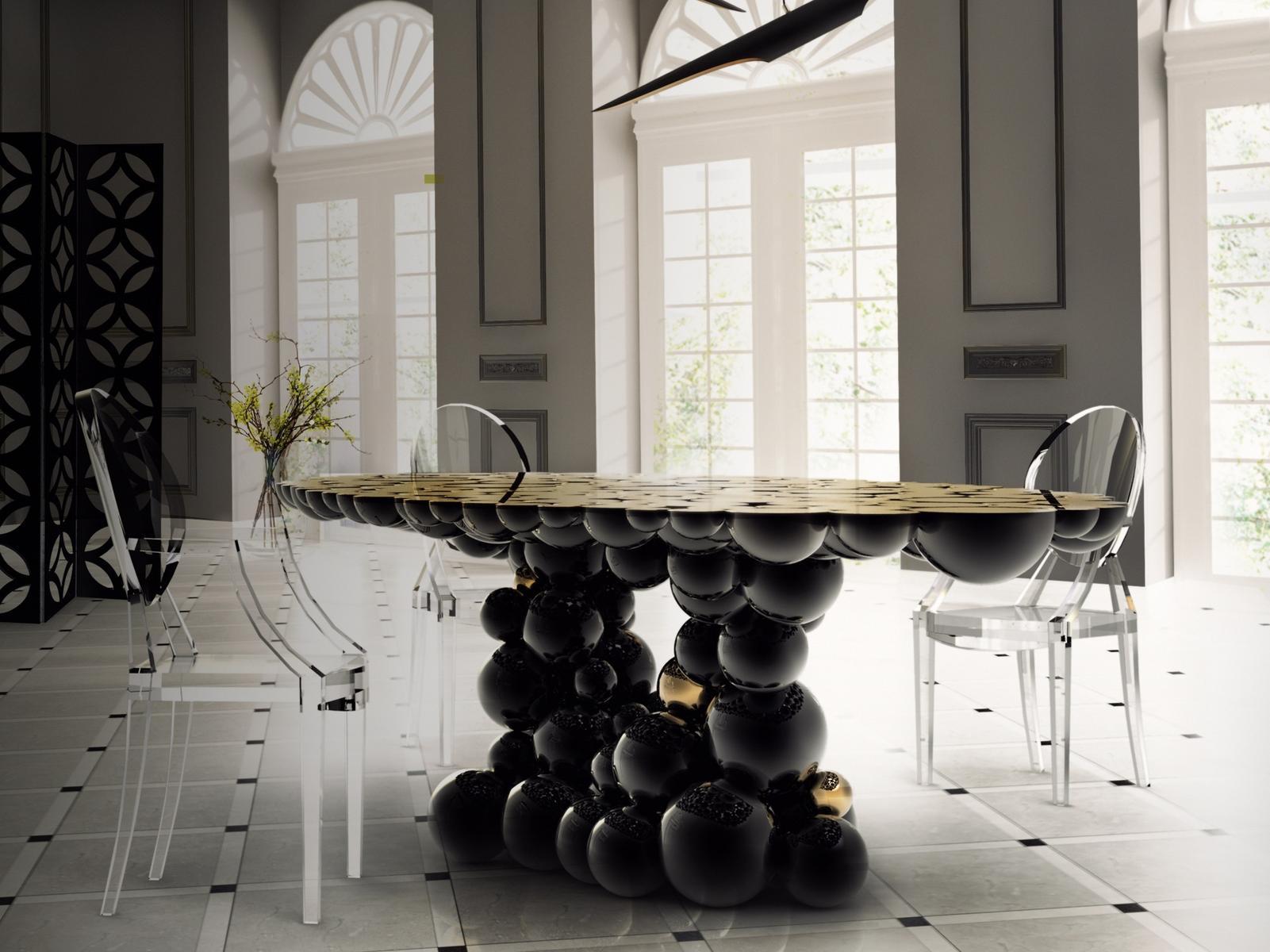 Oval brass dining table | Newton by Boca Do Lobo