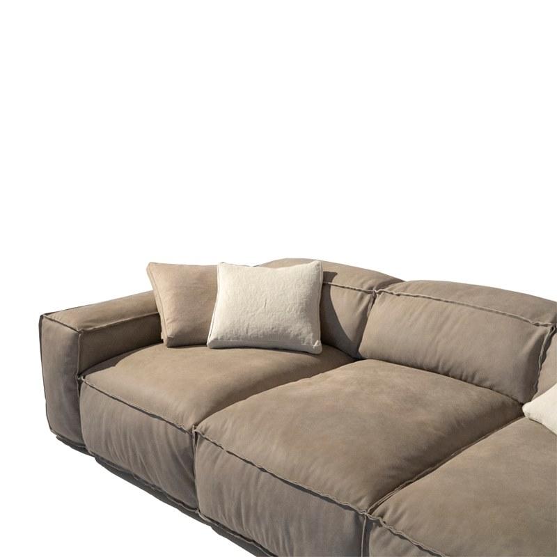 Sectional 3 seater leather sofa | Placido Day-bed by Mantellassi 1926
