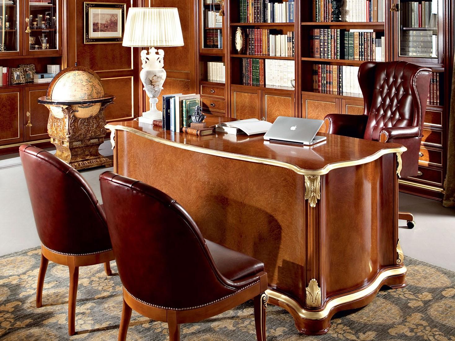 Rectangular wooden writing desk with drawers | 13302 by Modenese Gastone