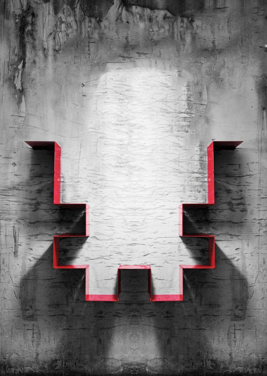 Wall-mounted modular iron bookcase | 349 by Zava