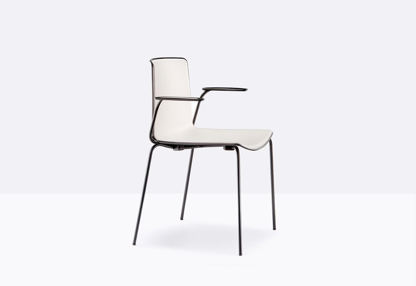 Stackable plastic restaurant chair with armrests | Tweet 895 by Pedrali