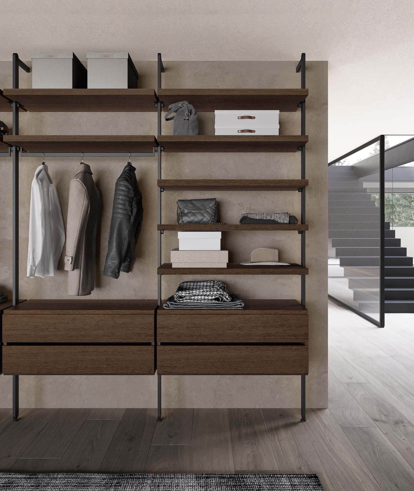 Linear melamine closet | Bamboo by Dall'Agnese