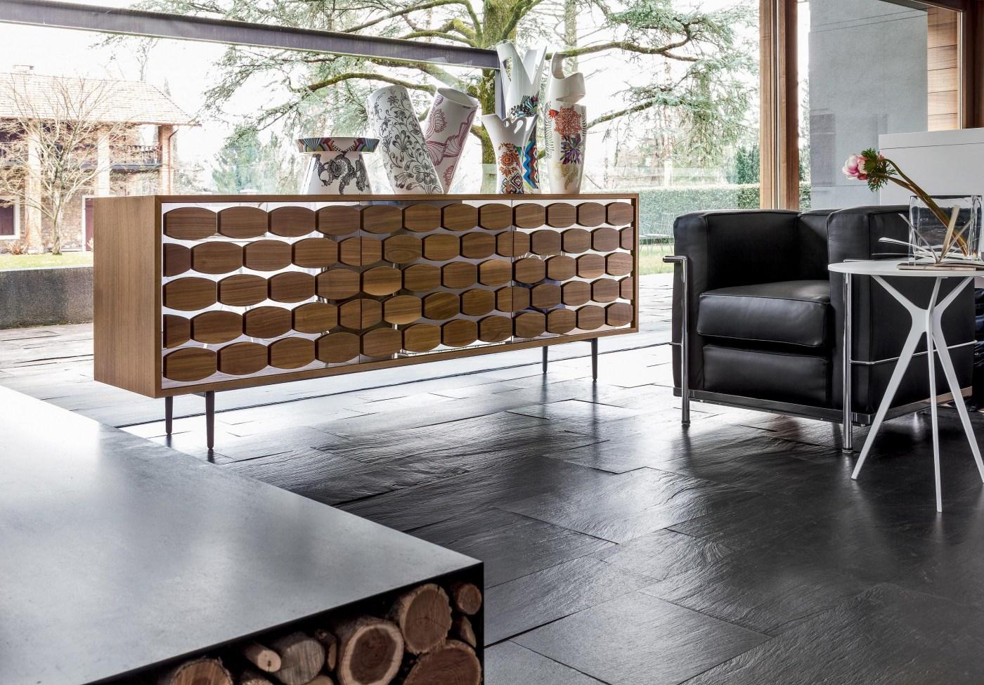 Wood veneer TV cabinet / sideboard | Honey by Tonin Casa