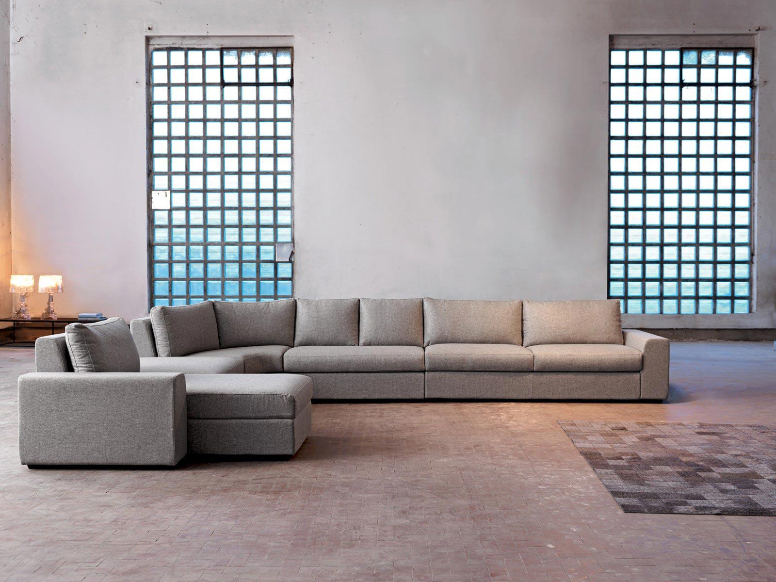 Corner fabric sofa with chaise longue | Sander by Domingo salotti