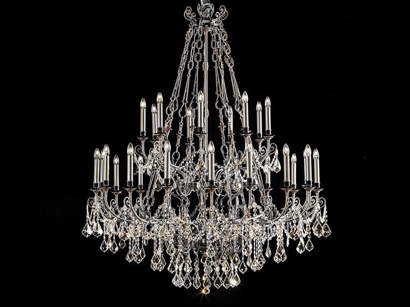 Incandescent brass chandelier with crystals | Odessa 18+9 175 / 18 175 by Masiero