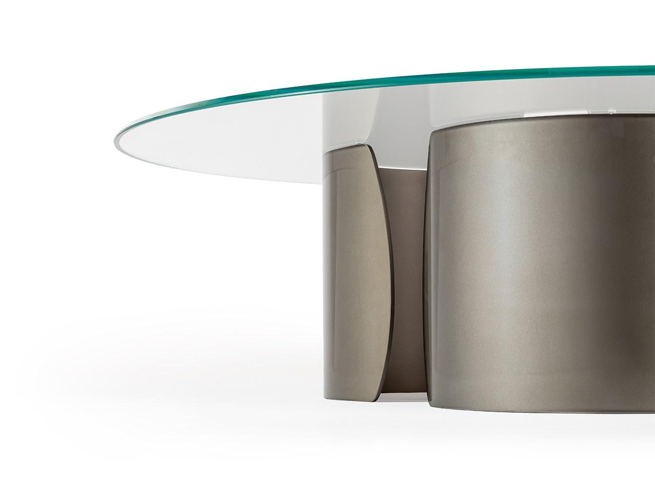 Low round glass coffee table | Petalo 40 by Reflex