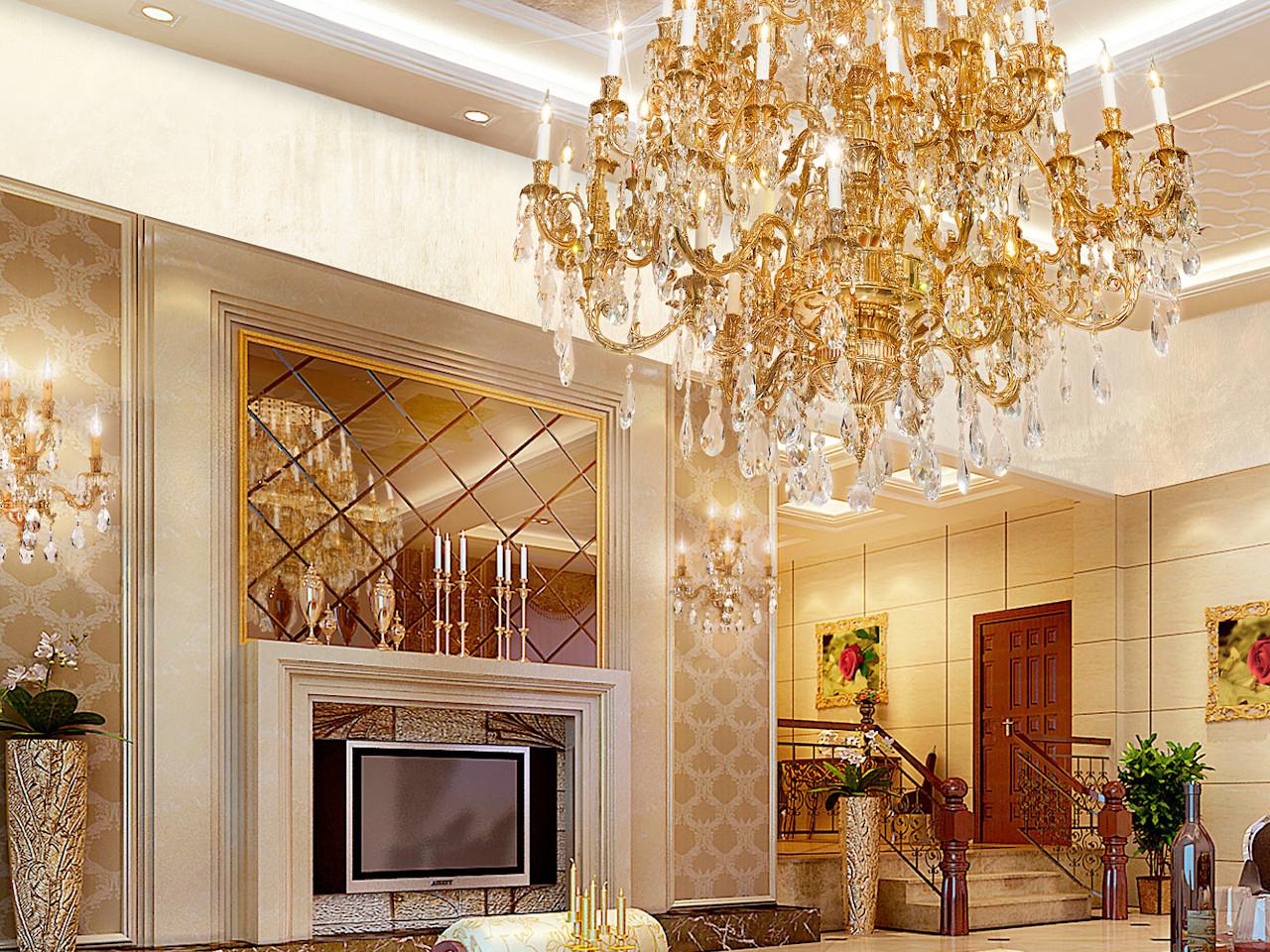 French Gold wall light with pear shape Schoeler crystals | Caesar 798/a5-sh/g by Possoni Illuminazione