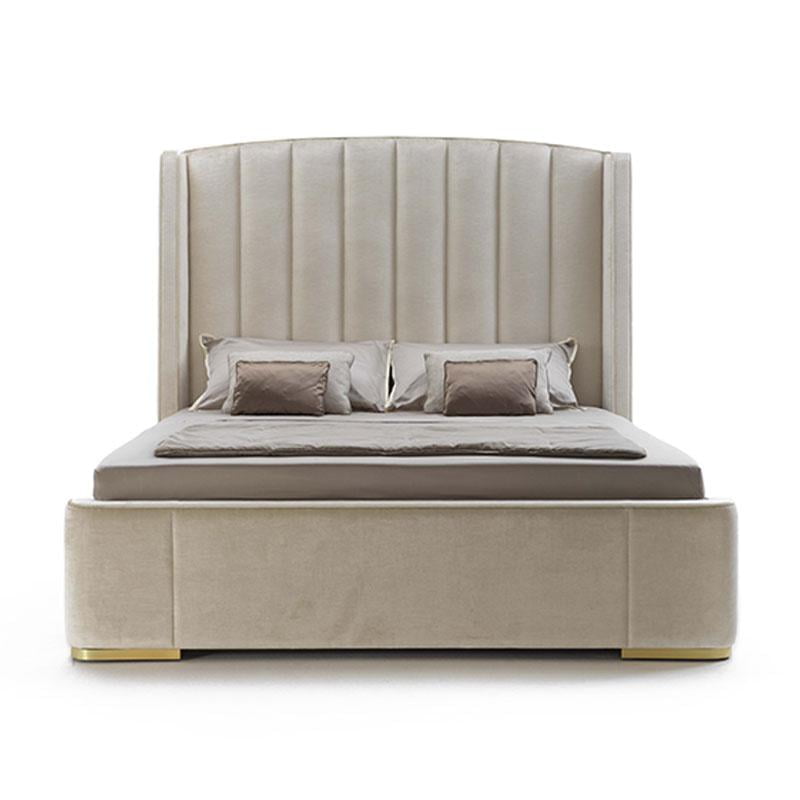 Leather bed with upholstered headboard | Zaffiro by Galimberti Nino