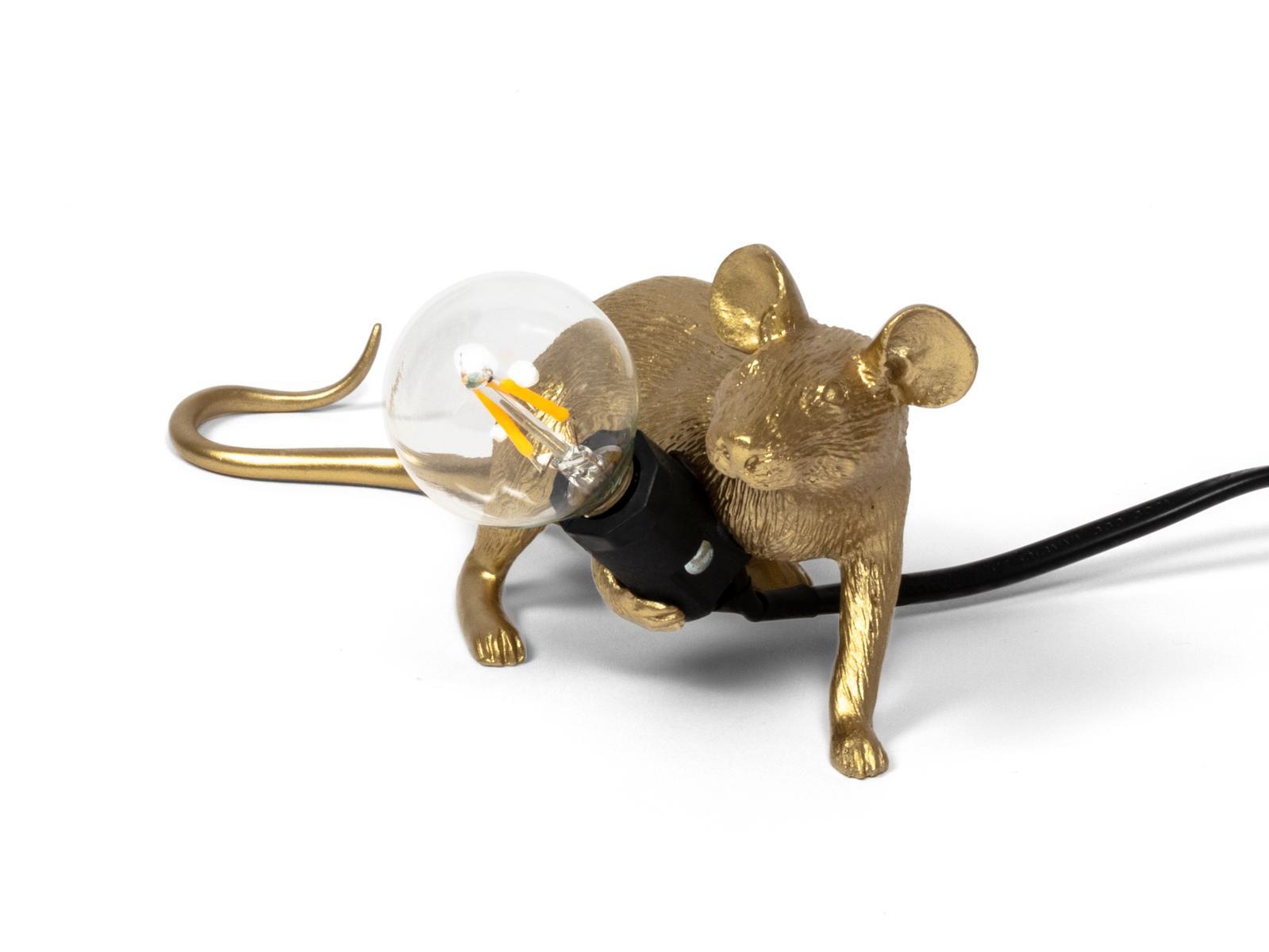 LED resin table lamp | Mouse Lamp Gold - Lop by Seletti