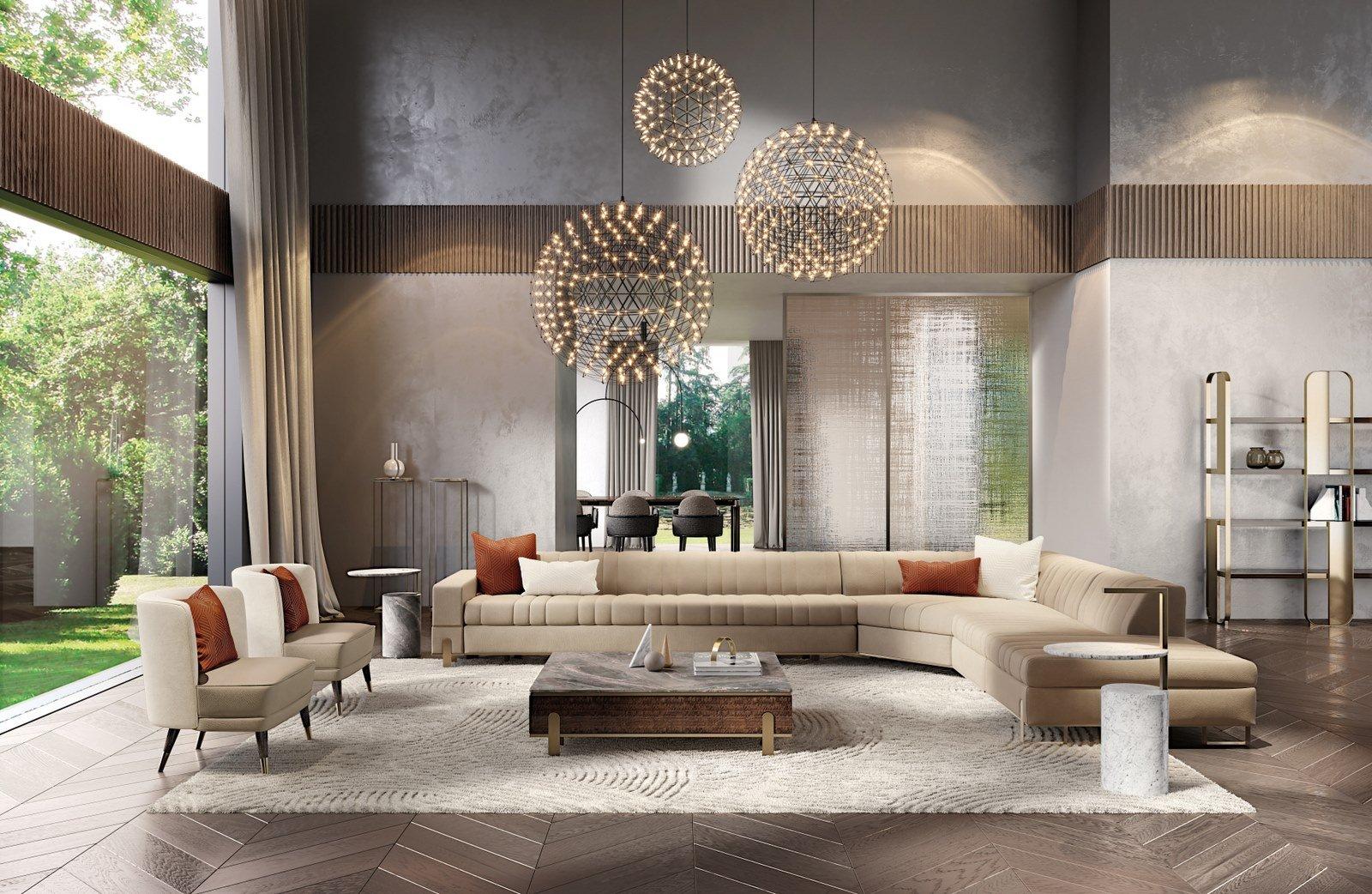 Low wooden and marble coffee table | Grand Q by Capital Collection