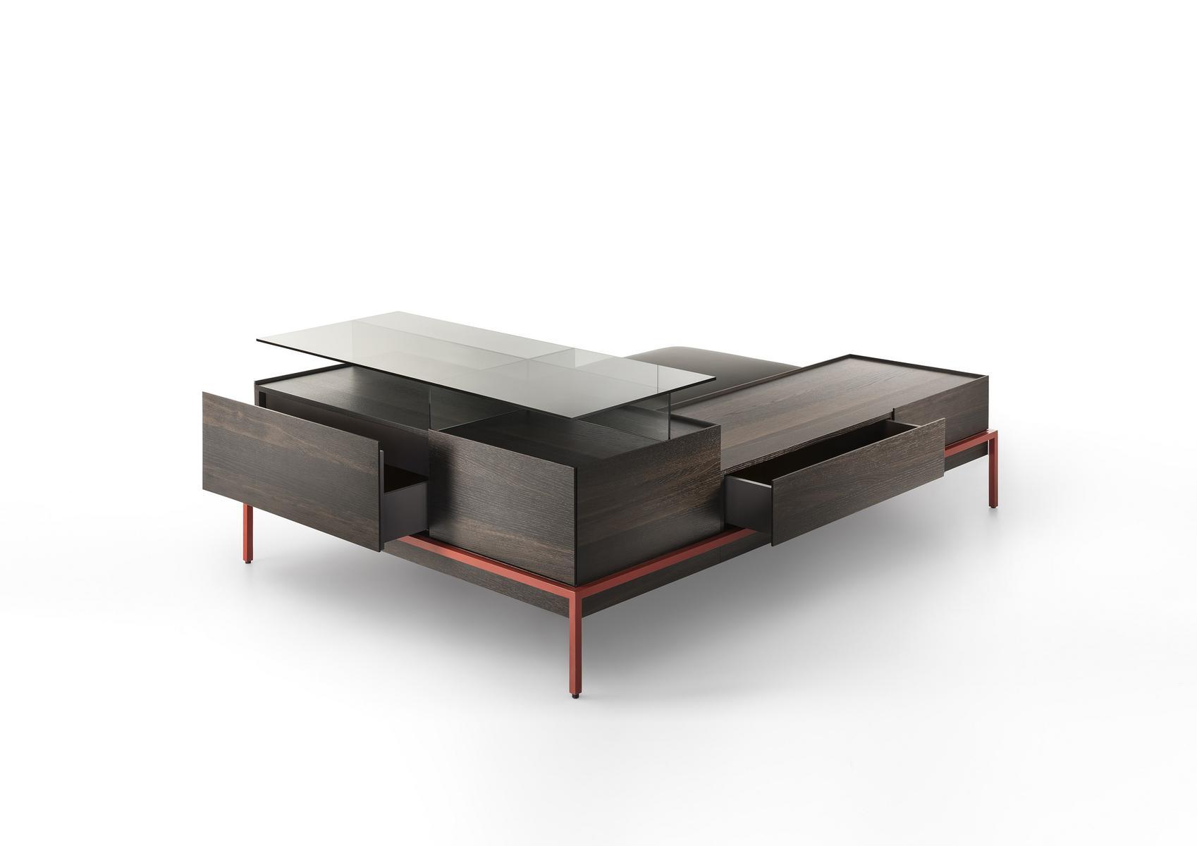 Storage modular leather bench | Faroe by Lema