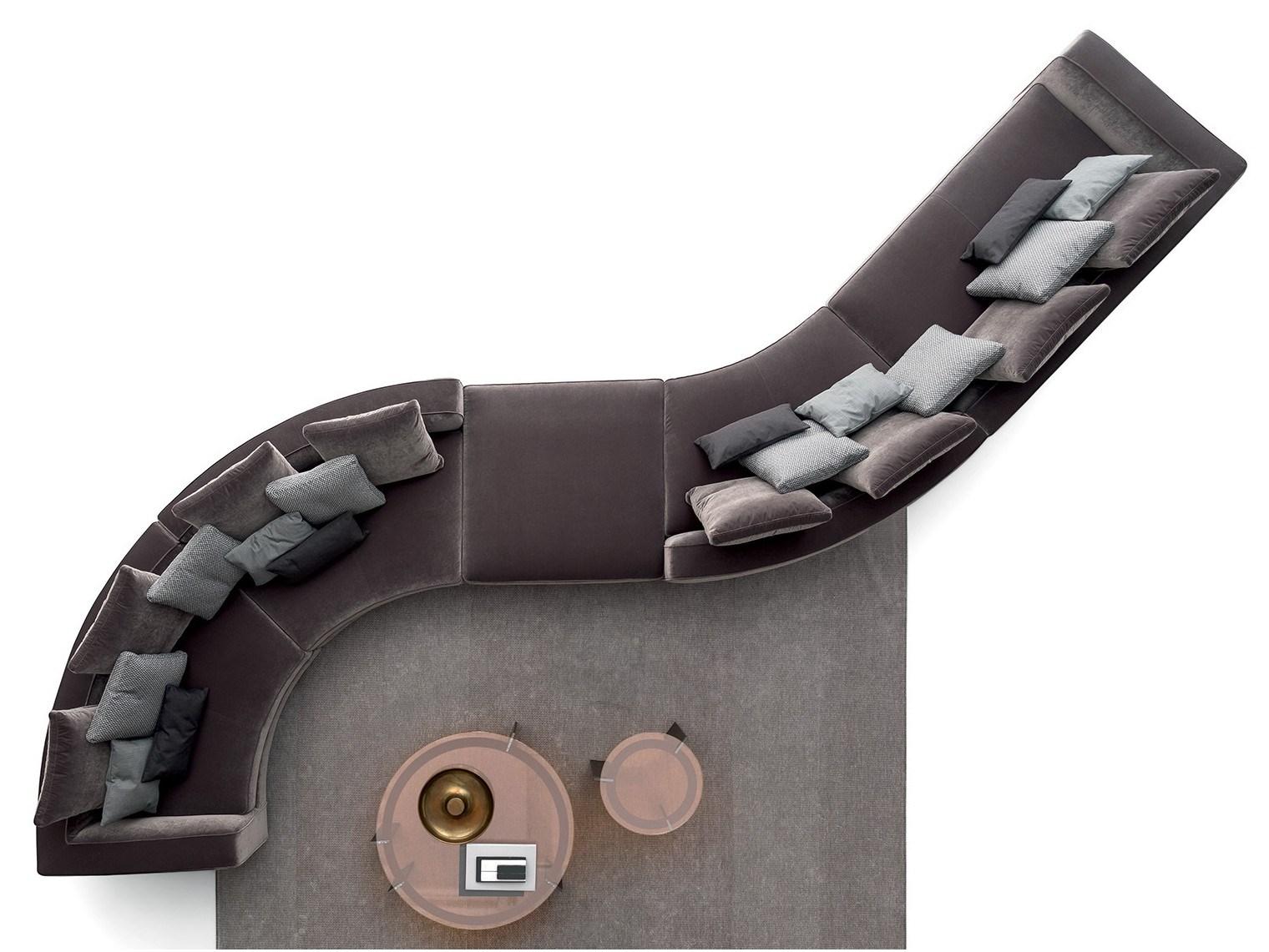 Sectional curved fabric sofa | Loman Soft by Ditre Italia