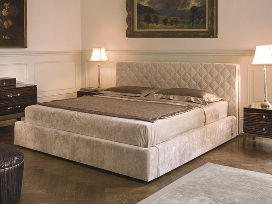 Nabuk bed with upholstered headboard | Helmut by Longhi