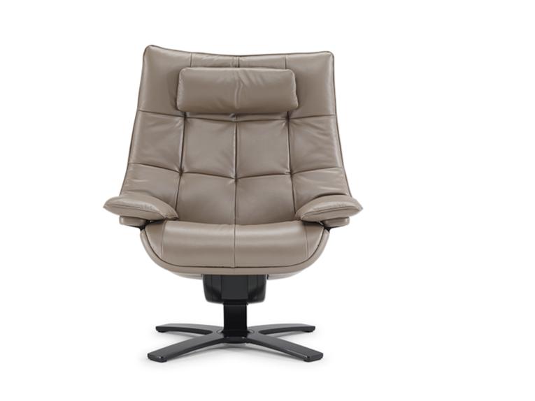 Recliner leather armchair with headrest | Re-vive Quilted by Natuzzi Italia