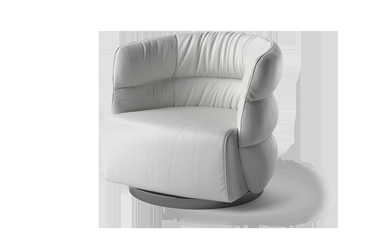 Leather armchair with armrests | Couture by Natuzzi Italia