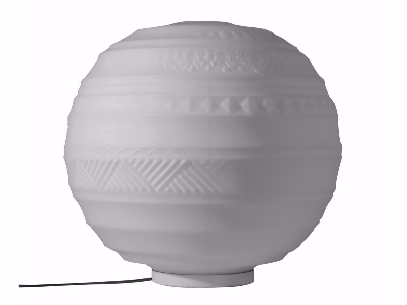 Satin glass table lamp | Braille by Karman