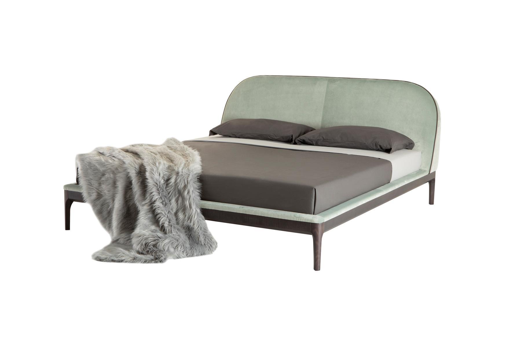 Velvet double bed with upholstered headboard | Bernini by Tonin Casa