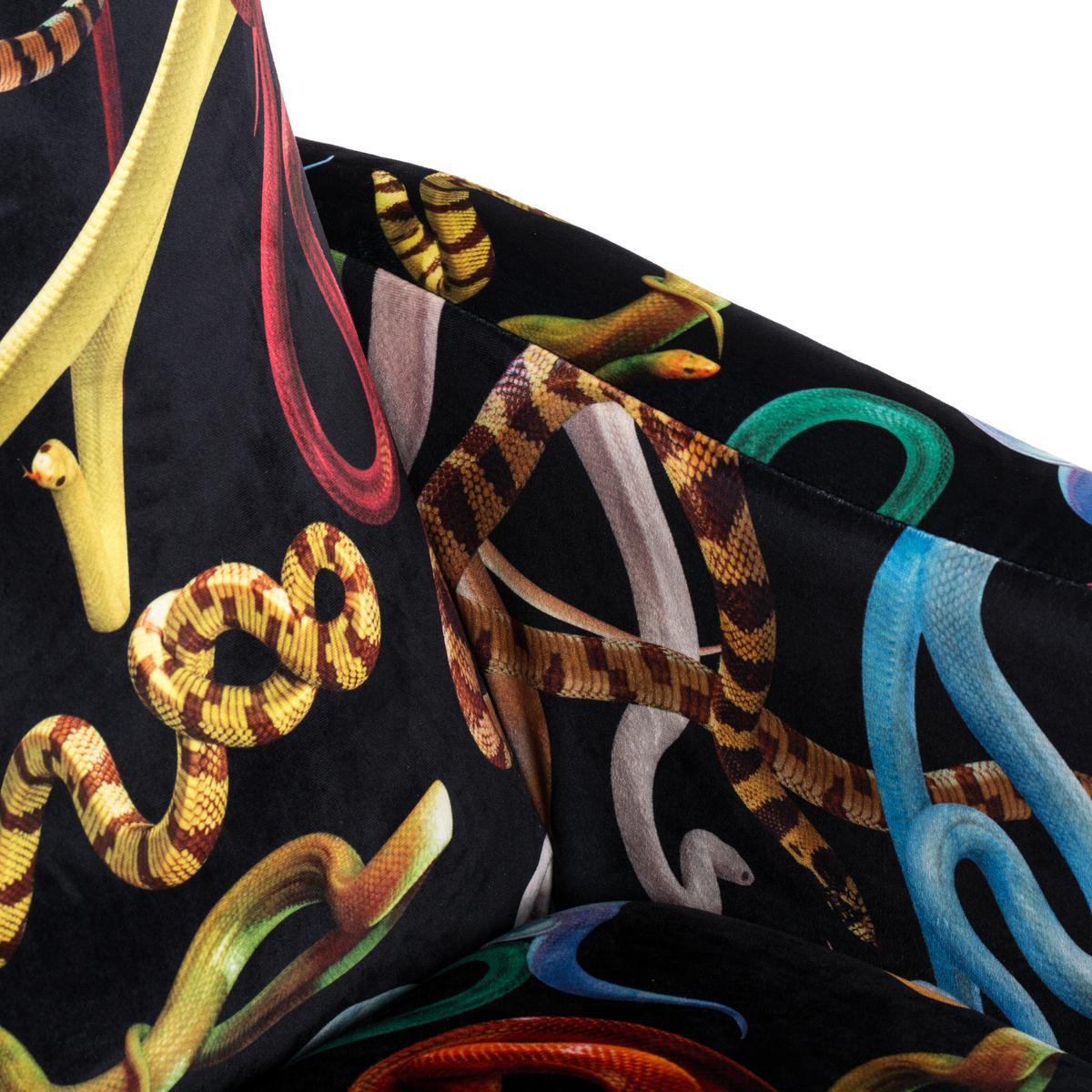 Fabric armchair with armrests | Snakes by Seletti