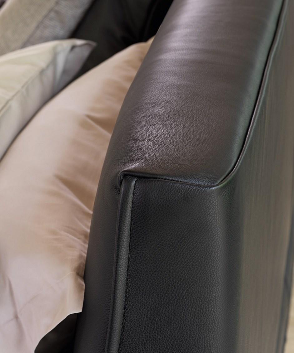 Upholstered fabric double bed with removable cover | Icon by Flou