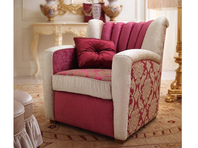 Upholstered fabric armchair with armrests | David by Barnini Oseo