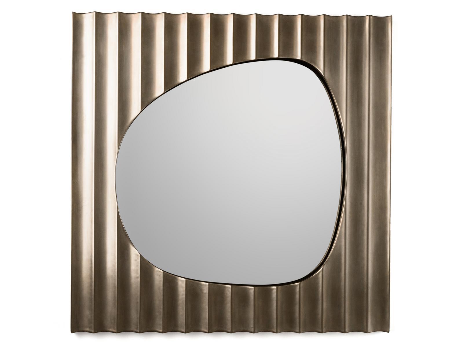 Square framed wall-mounted MDF mirror | Auriga by Ezio Bellotti