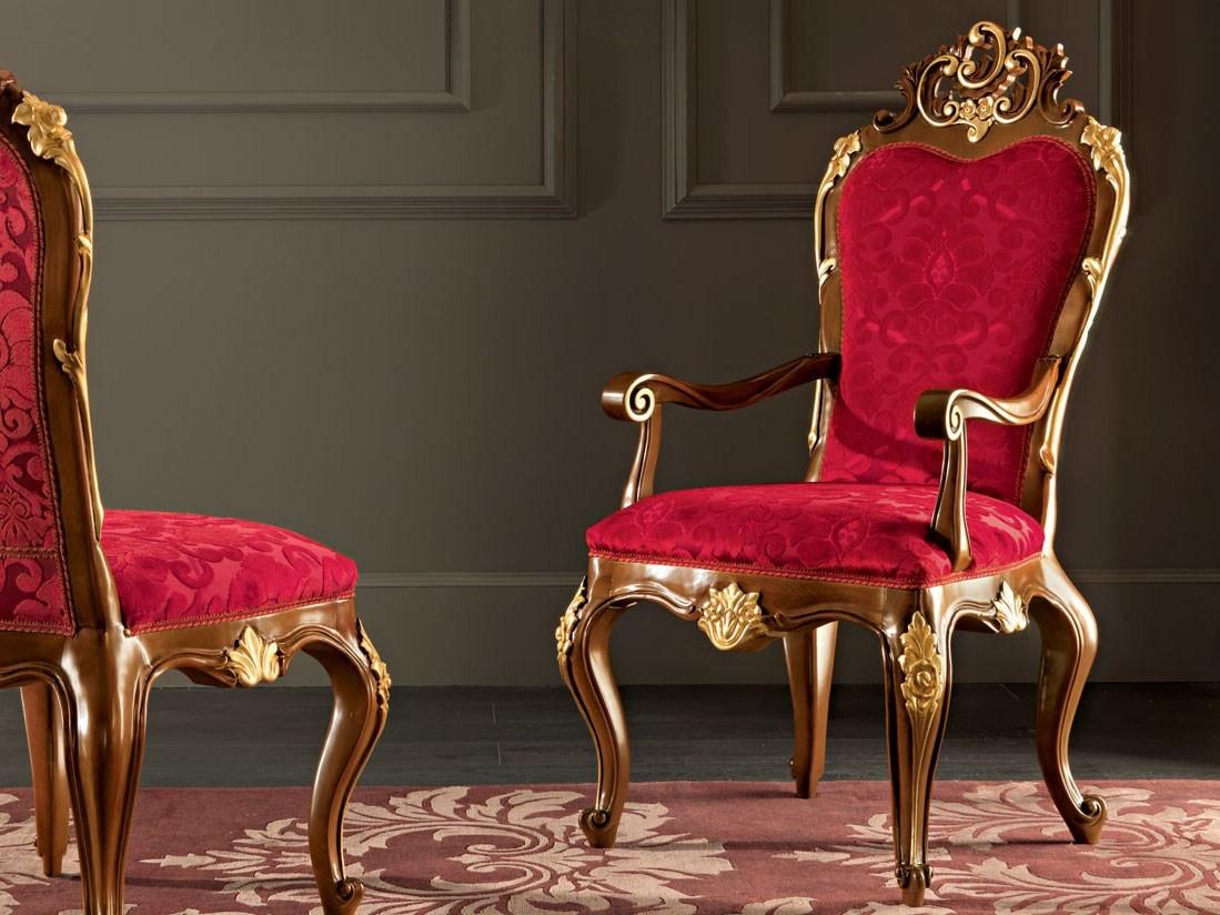 Upholstered fabric chair with armrests | 11501 by Modenese Gastone