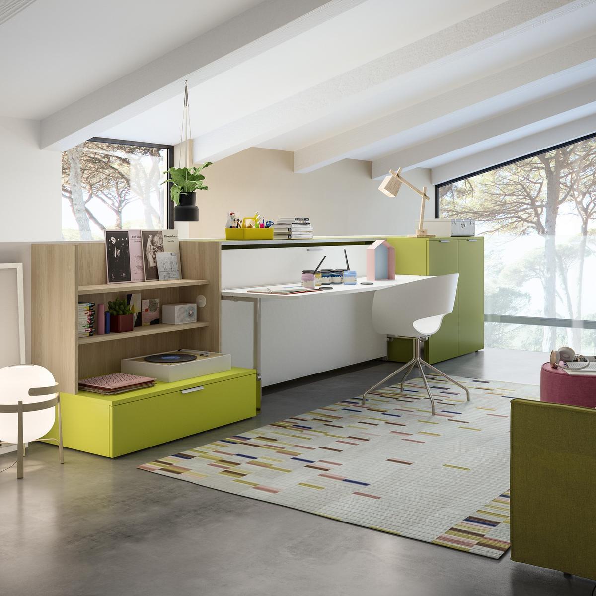 Wooden bedroom set with pull-out bed | Cabrio In by CLEI