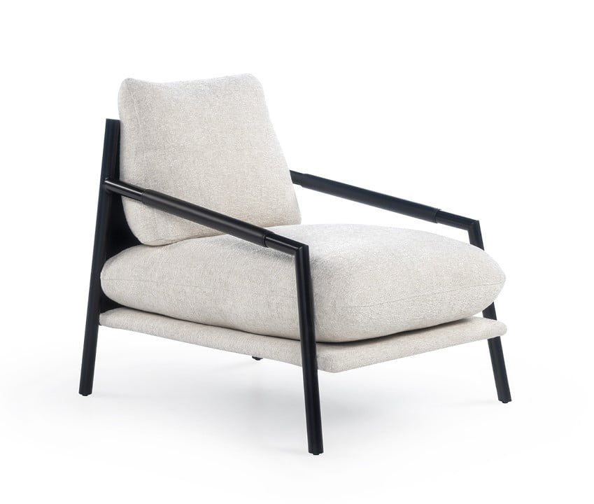 The Norman armchair offers a unique, forward-tilting design with a metal frame, regenerated leather upholstery, and a cushion-back for stylish, informal comfort. | Norman by Calia Italia