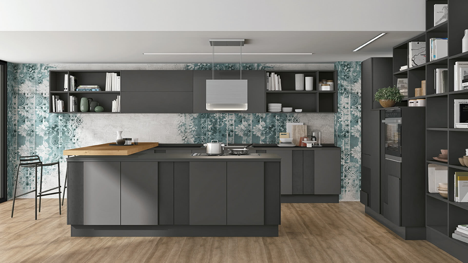 Lacquered kitchen with integrated handles Lube Cucine Creativa