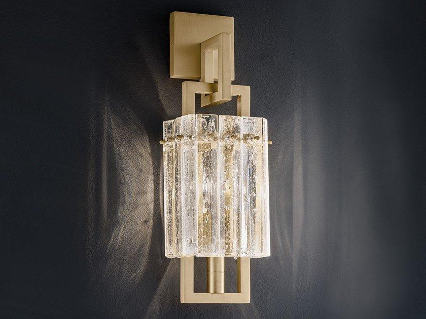 Metal and glass wall lamp | Crek A1 by Masiero