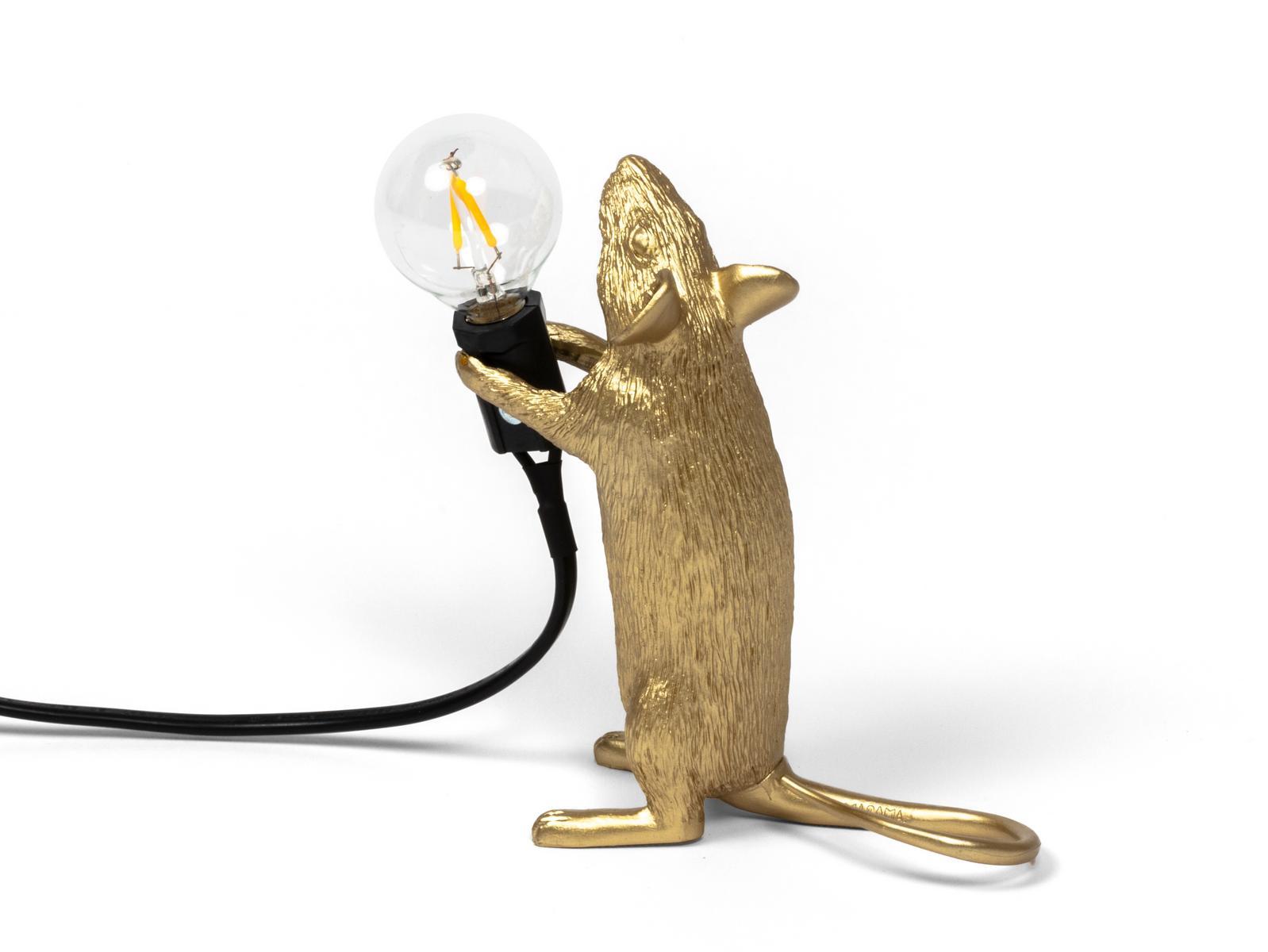 LED resin table lamp | Mouse Lamp Gold - Step by Seletti