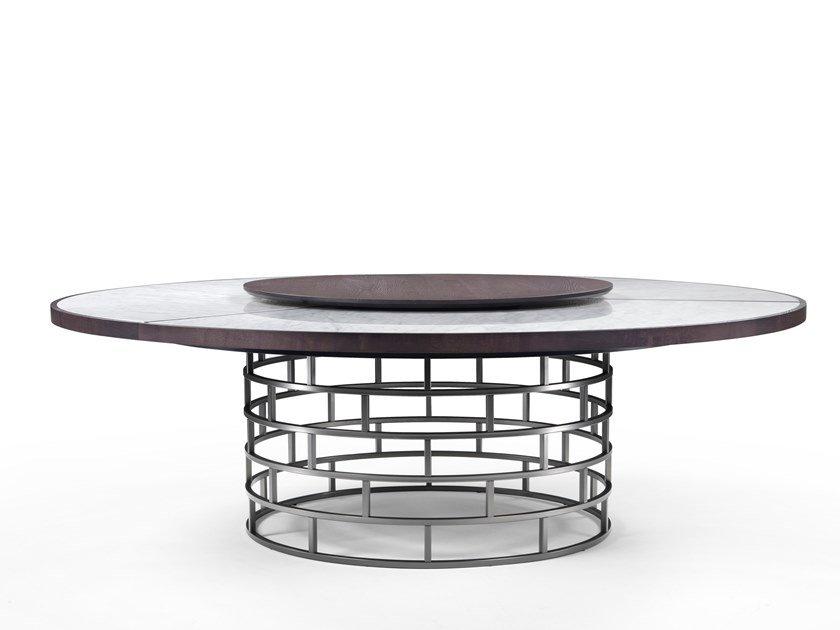Round table with Lazy Susan | Crown by Flexform