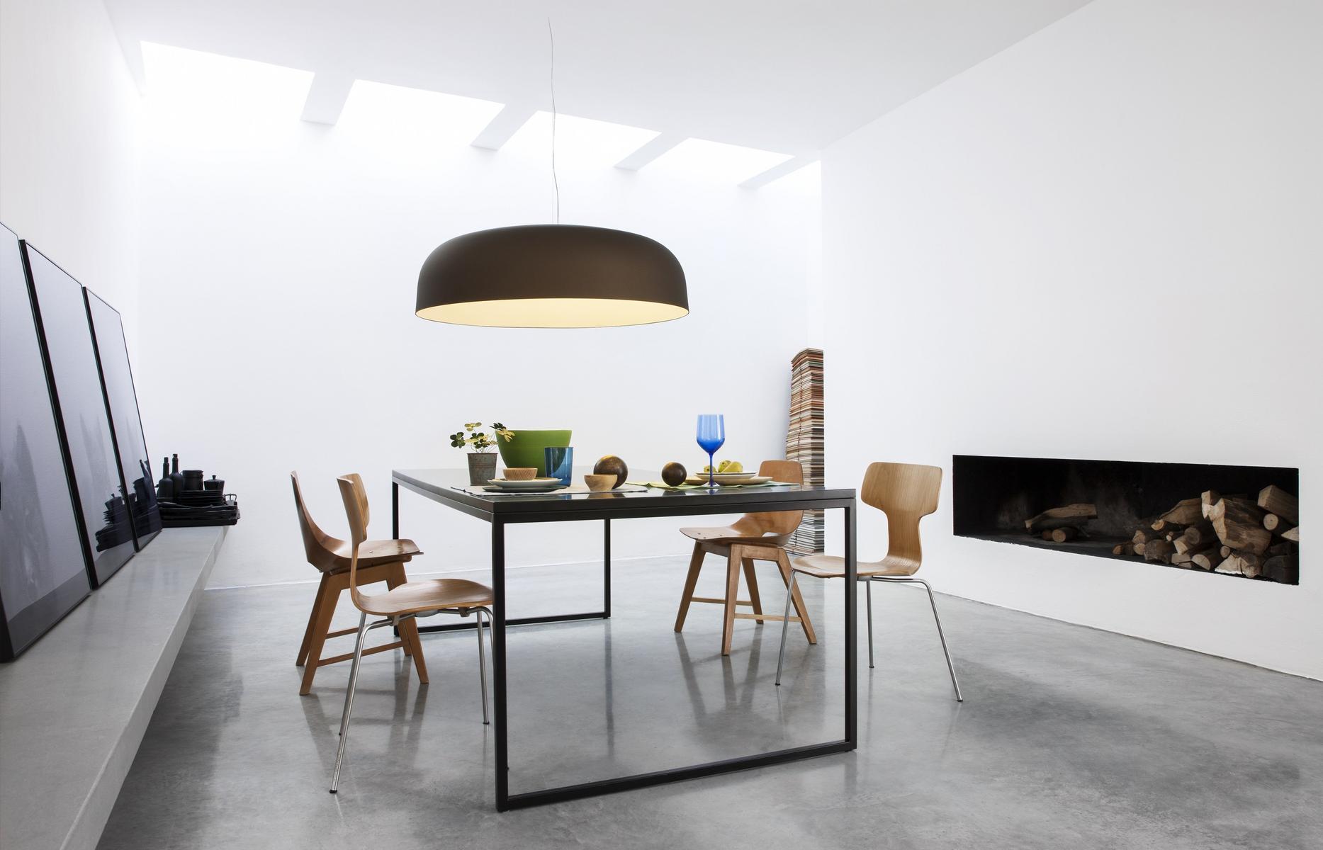 Indirect light fluorescent aluminium pendant lamp | Canopy - 422 by Oluce