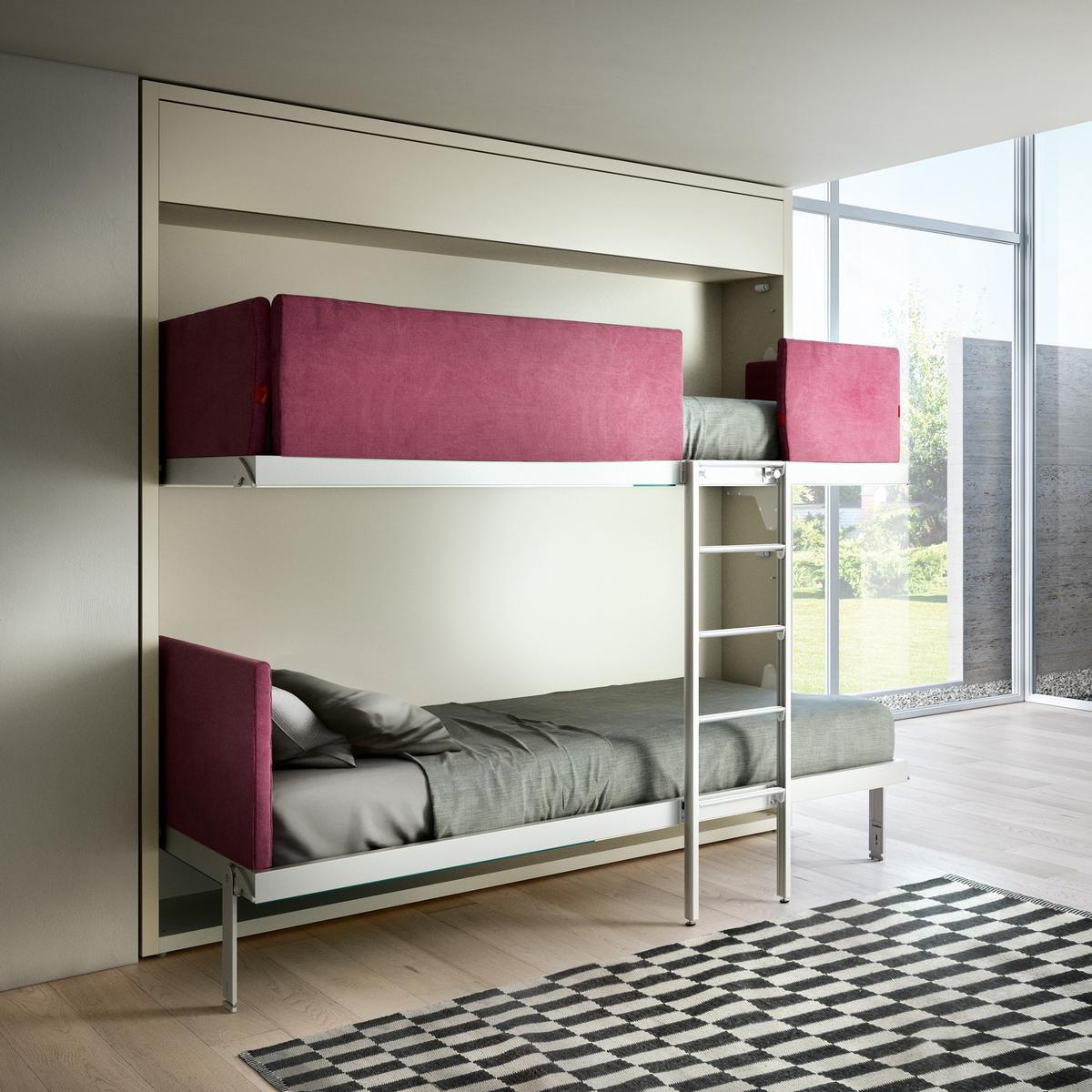 Pull-down melamine-faced chipboard bunk bed | Kali Duo Standrd by CLEI