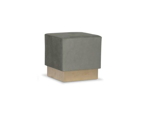 Square leather pouf | Anais by Baxter
