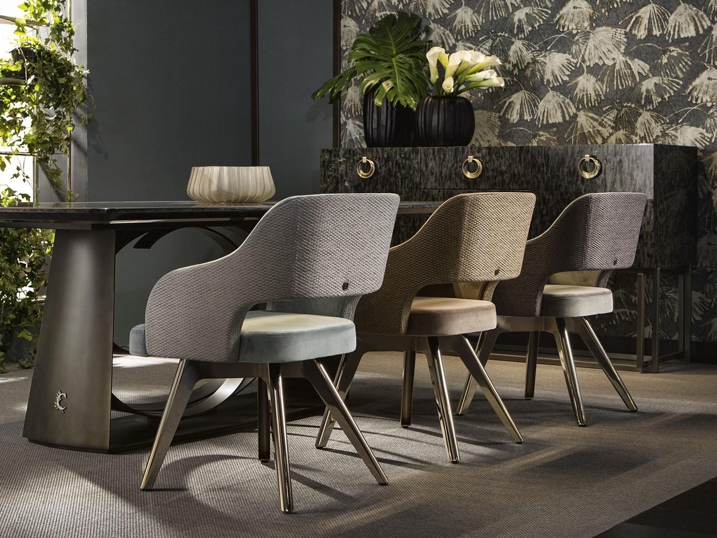 Velvet chair with armrests | Adria by Cantori