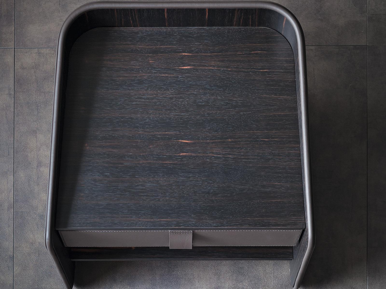 Rectangular leather bedside table | Gentleman by Flou