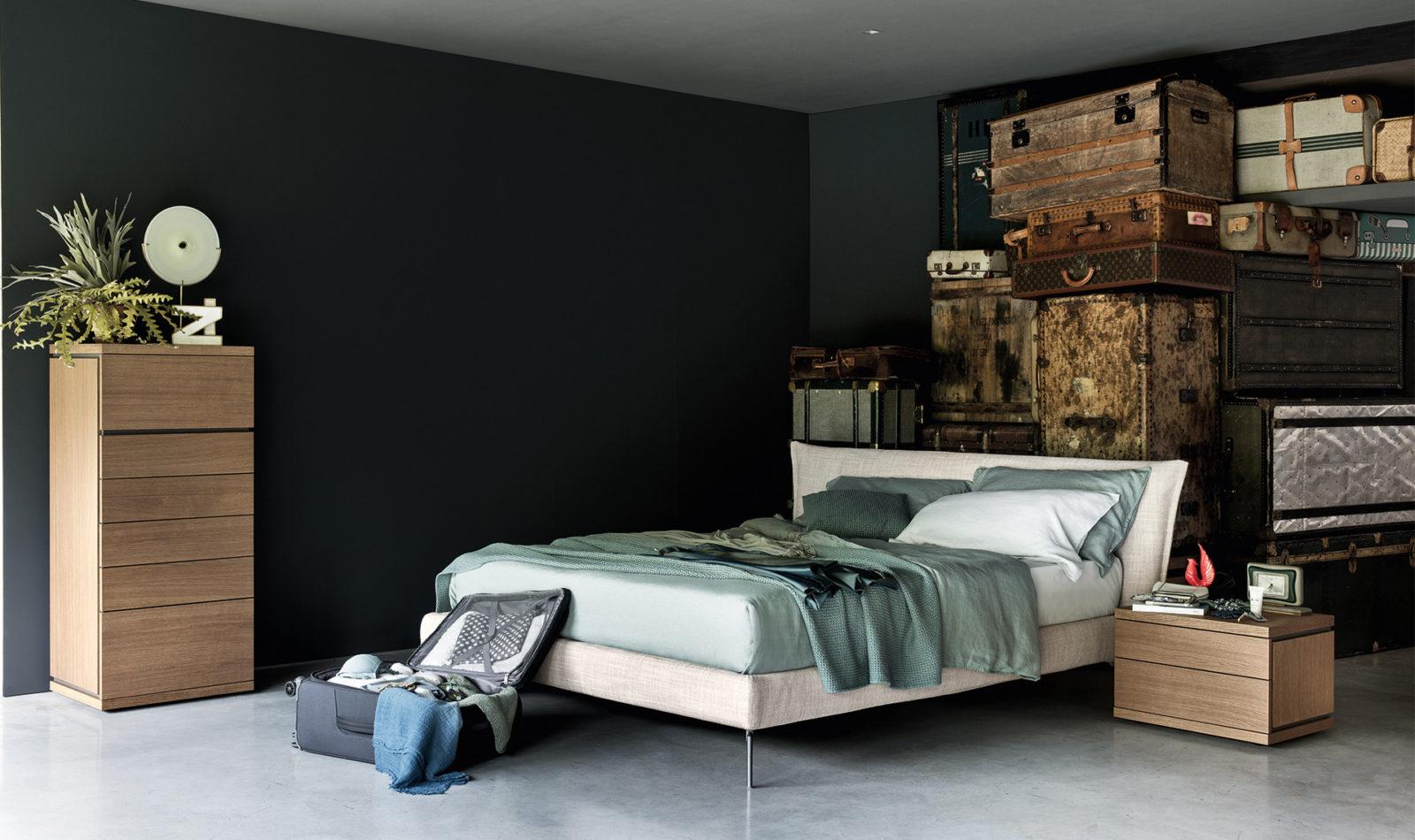 Fabric bed with upholstered headboard | Morrison by ALF Dafre