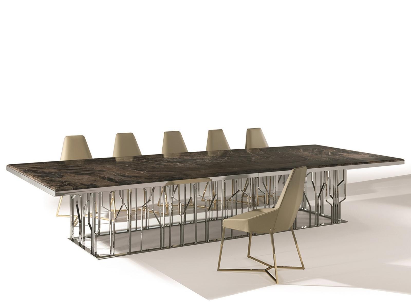 Rectangular metal table | Ginza by Longhi
