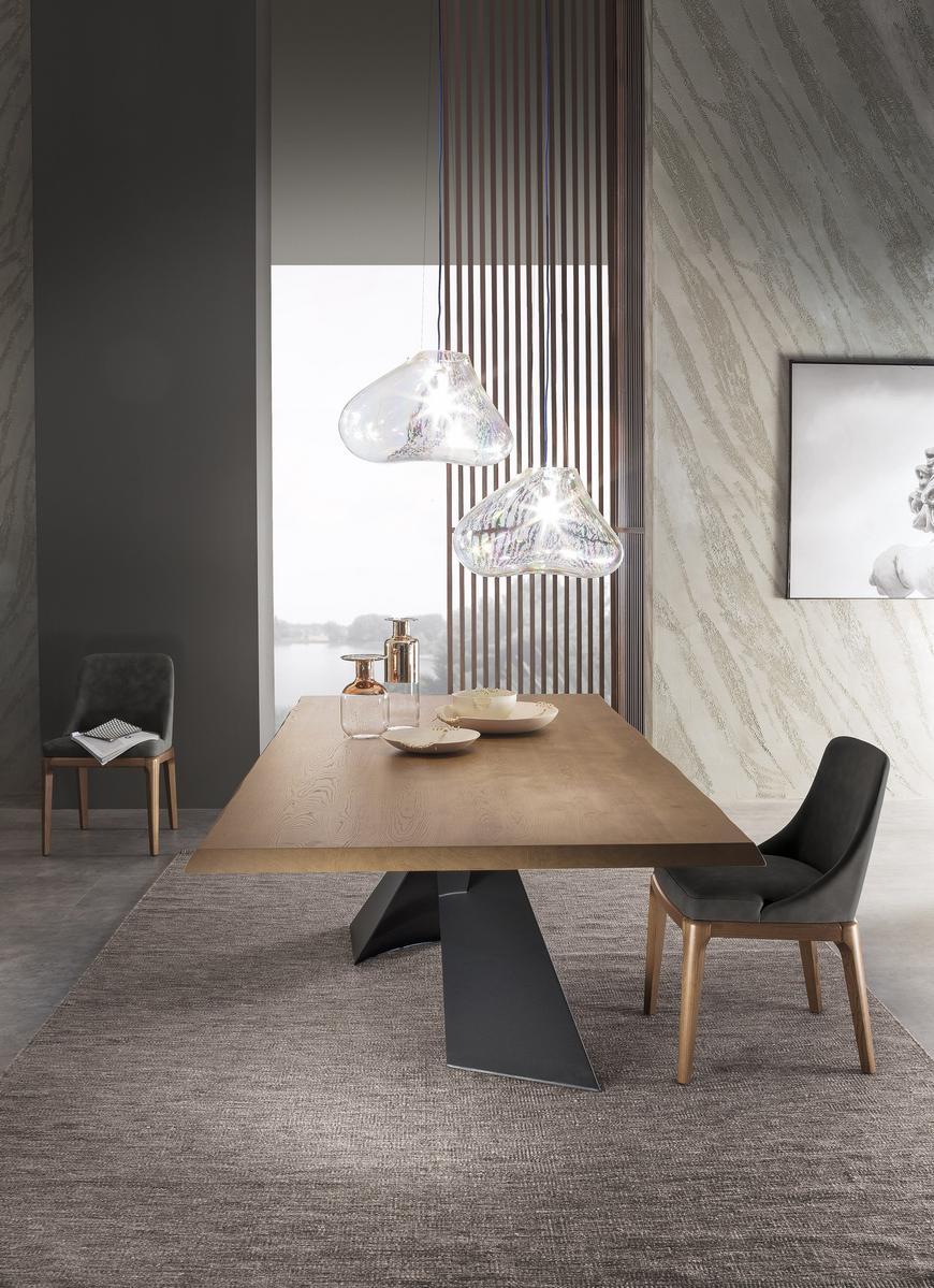 Rectangular wooden dining table | Living - Graphite & Walnut by Riflessi